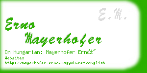 erno mayerhofer business card